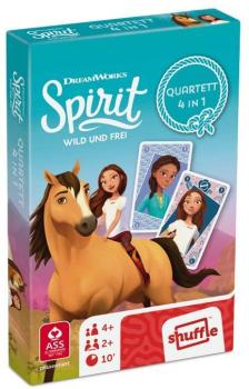 DreamWorks Spirit Kartenspiel, 4in1 (Quartett, Mau Mau, Schnipp Schnapp, Memorie